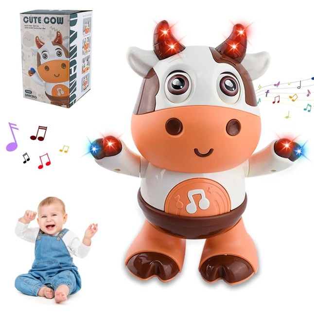 מוצר: Baby Dancing Cow Toy - Electric Music Plush Cow with Funny Songs and Movesמחפשים את
