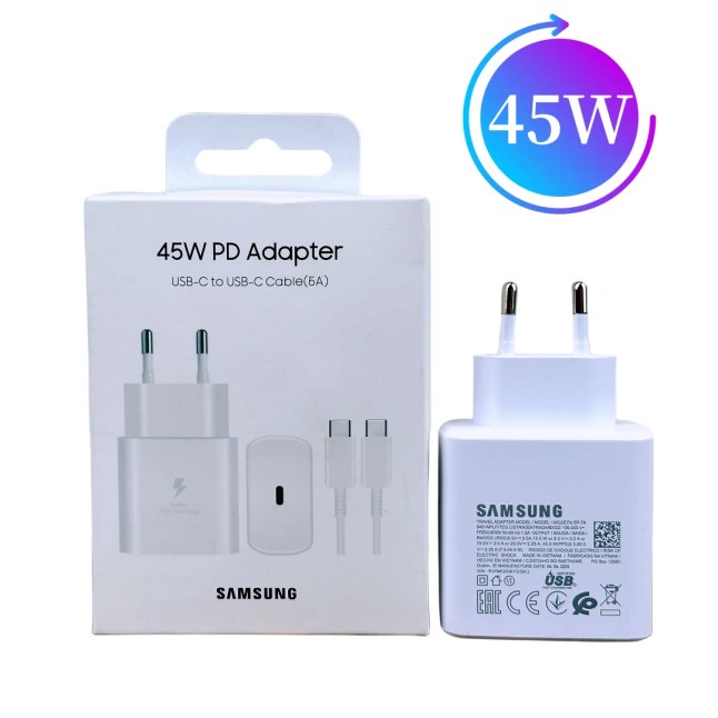 מטען מקורי לסמסונג 45W Super Fast Charge עם כבל Type-C! הטעינו את המכשיר שלכם במהירות שיא