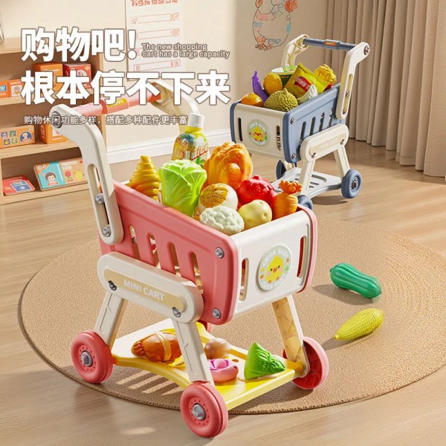 🛒 עגלת סופרמרקט ופירות מרהיבה – משחק תפקידים חווייתי שמפתח את הדמיון! הילדים אוהבים לחקות