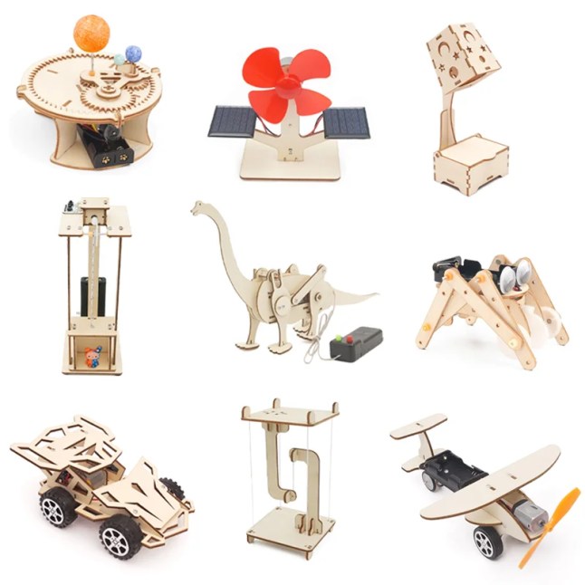 ערכת מדע ורכבי דינוזאור מעץ DIY - ערכת STEM: שילוב מנצח של עולם הדינוזאורים, ההנדסה והמדע!